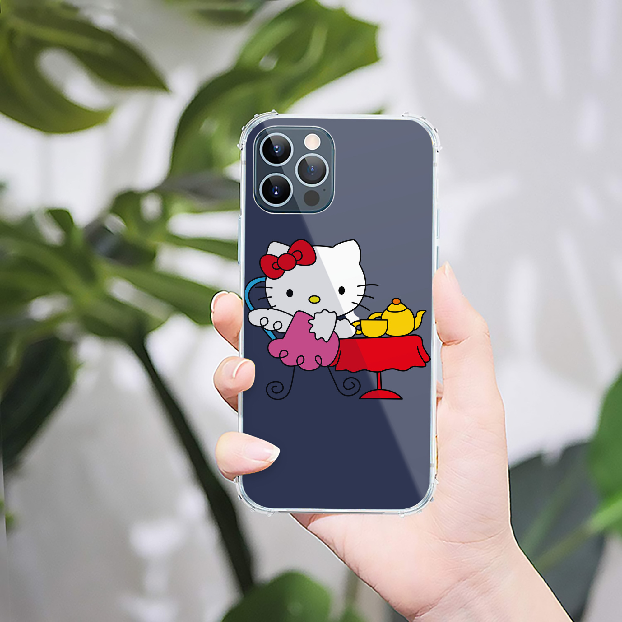 （画像用） Hello Kitty ハローキティ 【iPhone 12シリーズ対応】透明スマホケース（クリアソフトケース）